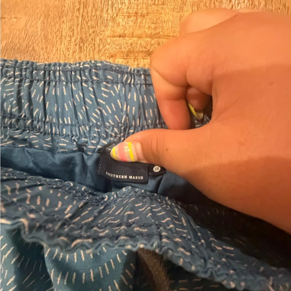 Southern Marsh Blue Patterned Swim Trunks
